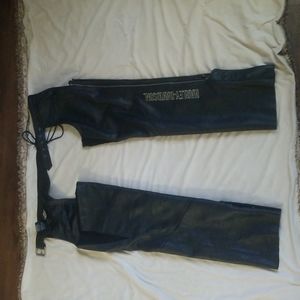 Harley-Davidson Black Leather Large  Mens Chaps